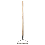 Kids Garden Rake, Stainless Steel Tines And Ash Handle