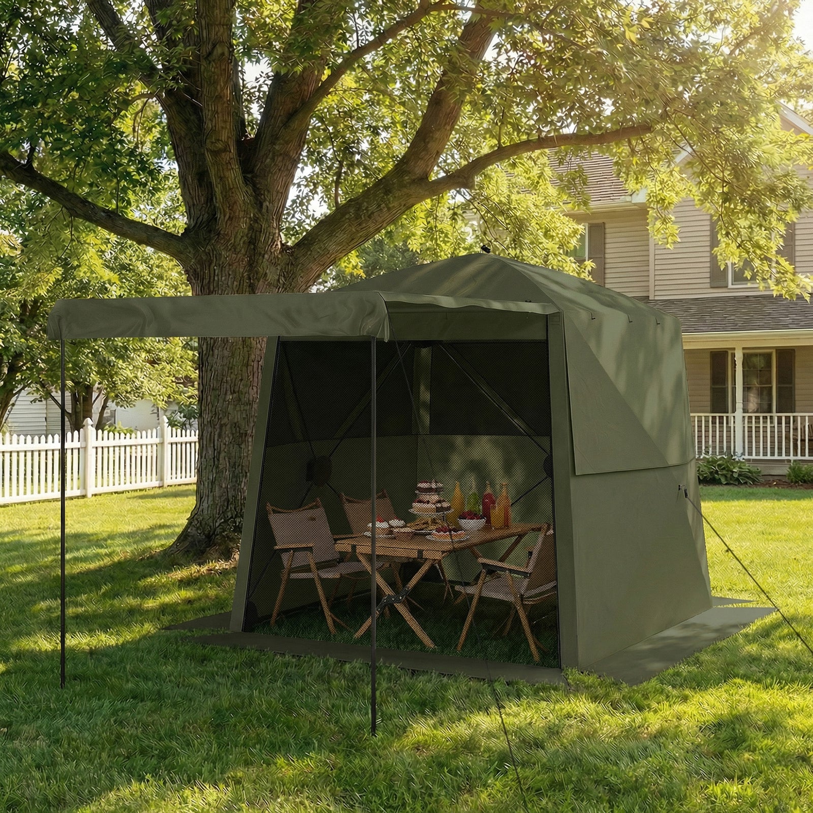 Pop Up Gazebo Waterproof With Awning 2 X 2 M | Green