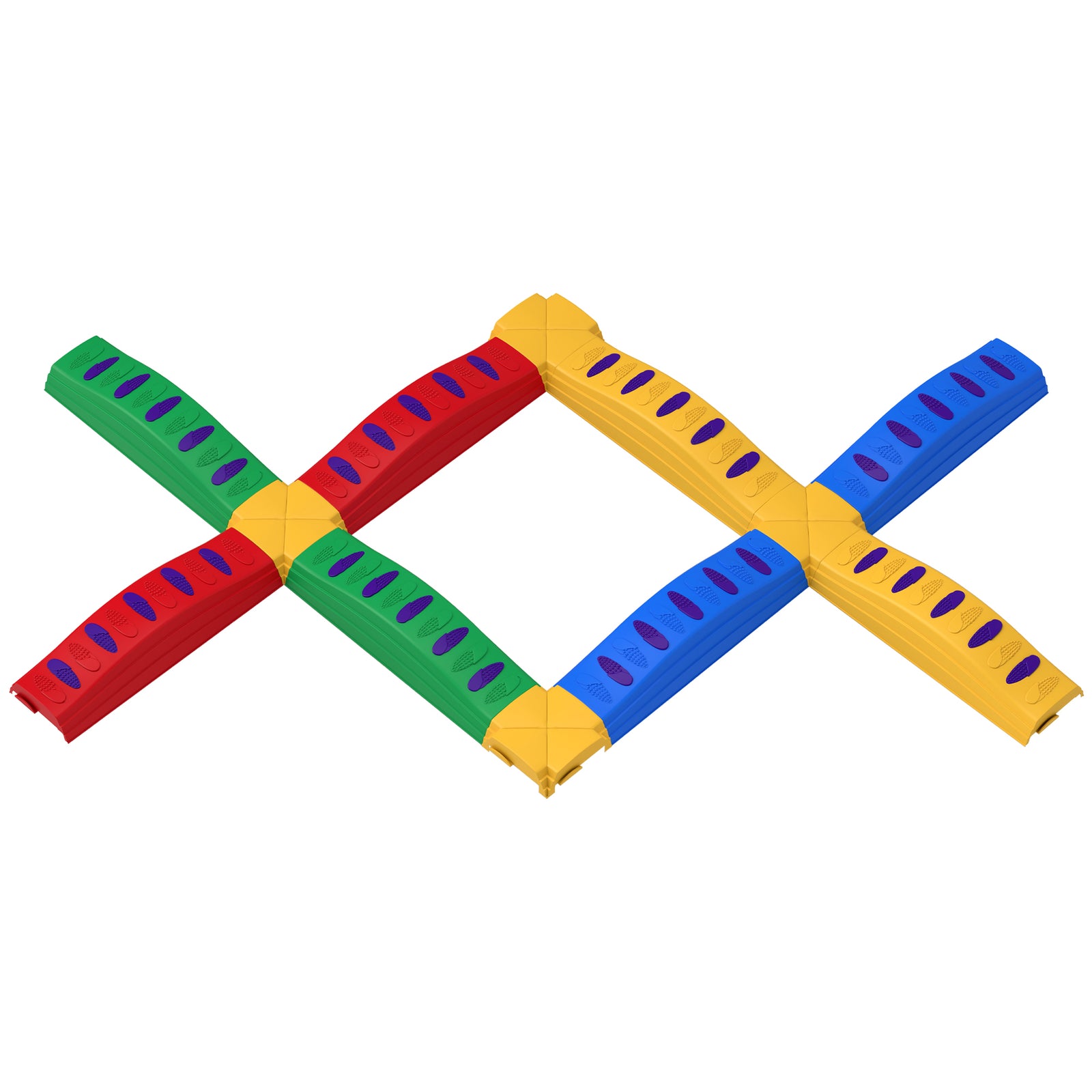 12pcs Kids Balance Beam Stepping Stones With Non-slip Foot Pads