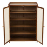 Bamboo And Shoe Cabinet – 2-door Textured Storage Unit With 6 Tiers For Neat And Stylish Entryway Organization