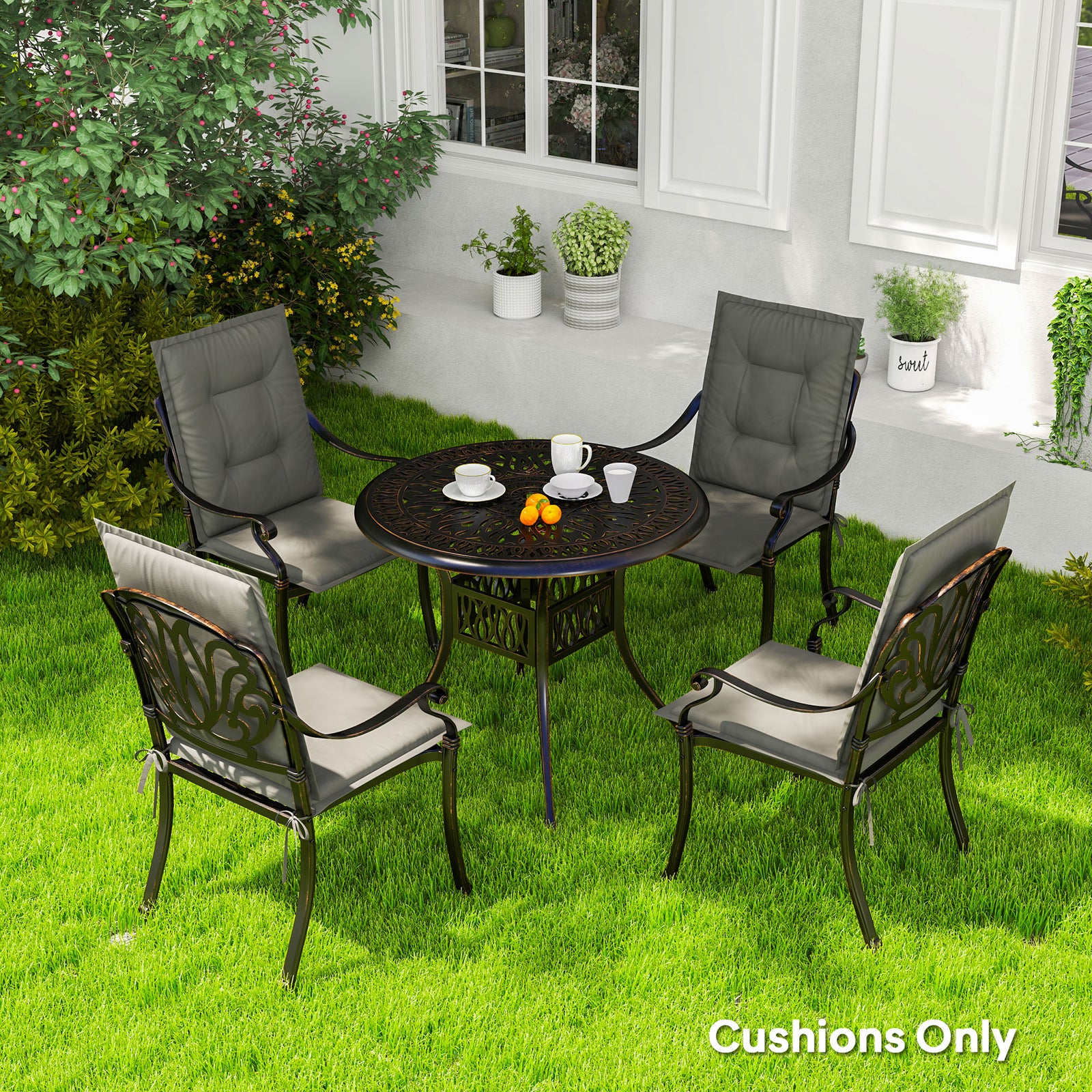 Outdoor Dining Chair Cushions | Light Grey