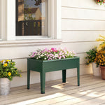 Raised Planter, Metal Raised Garden Bed On Legs With Drainage Hole | Green
