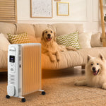 2500w Oil Filled Portable Radiator Heater With Remote | One Size | White
