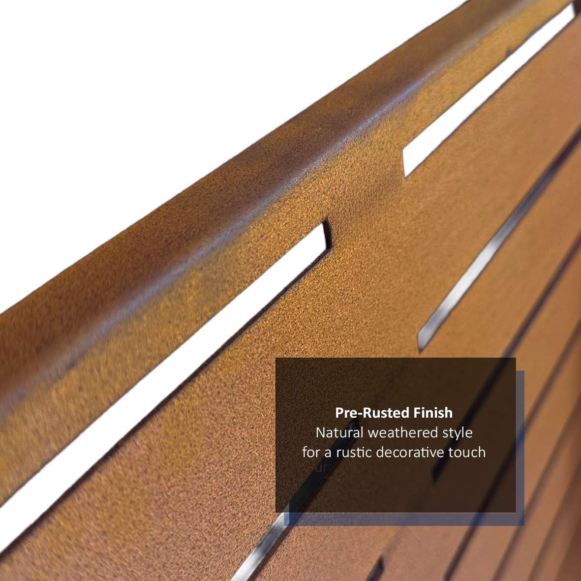 Metal Outdoor Privacy Screen 90cm X 180cm - Slats | 180cm x 90cm | Rust