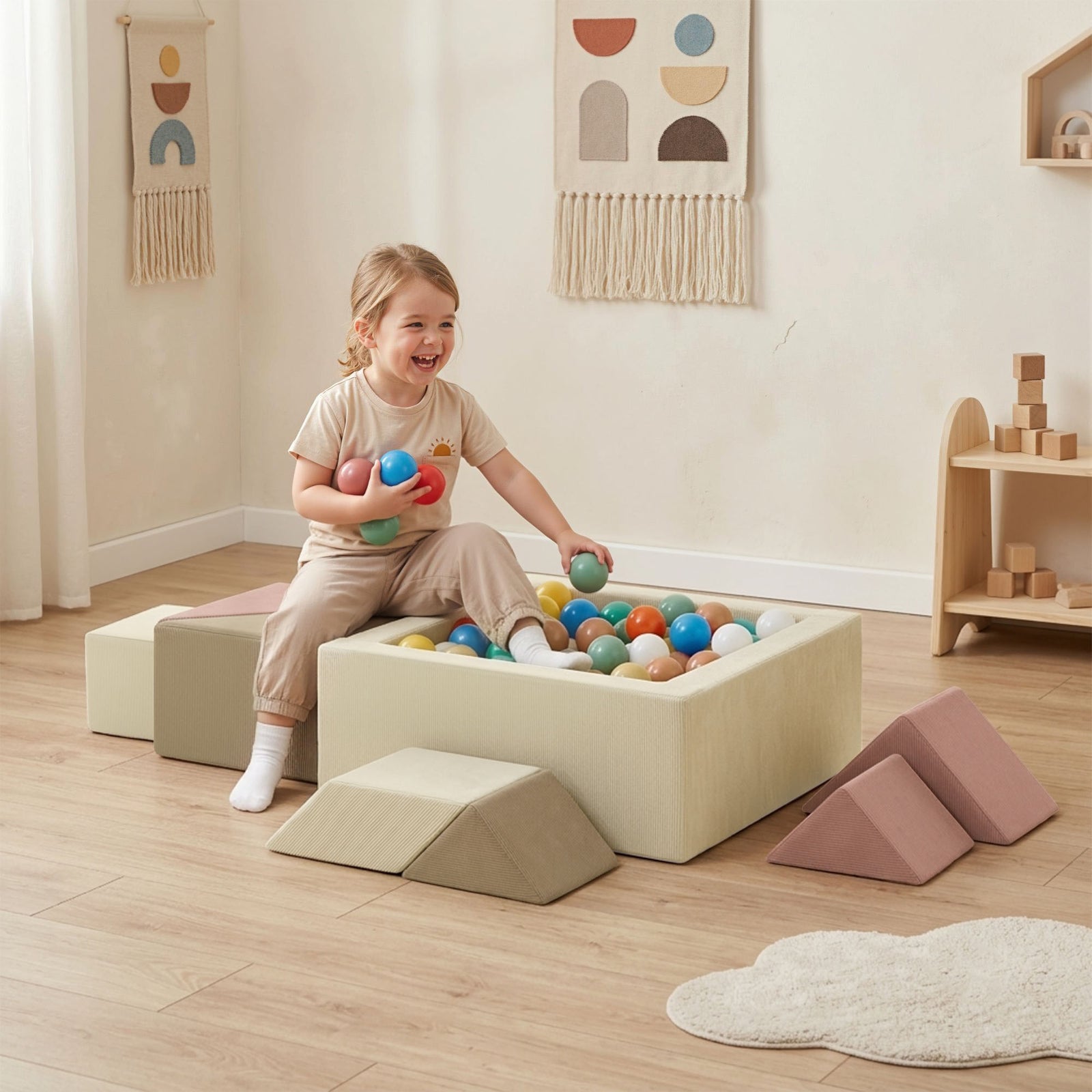 AIYAPLAY 9 Pieces Soft Play Sets With Tangram Play, Removable Cover
