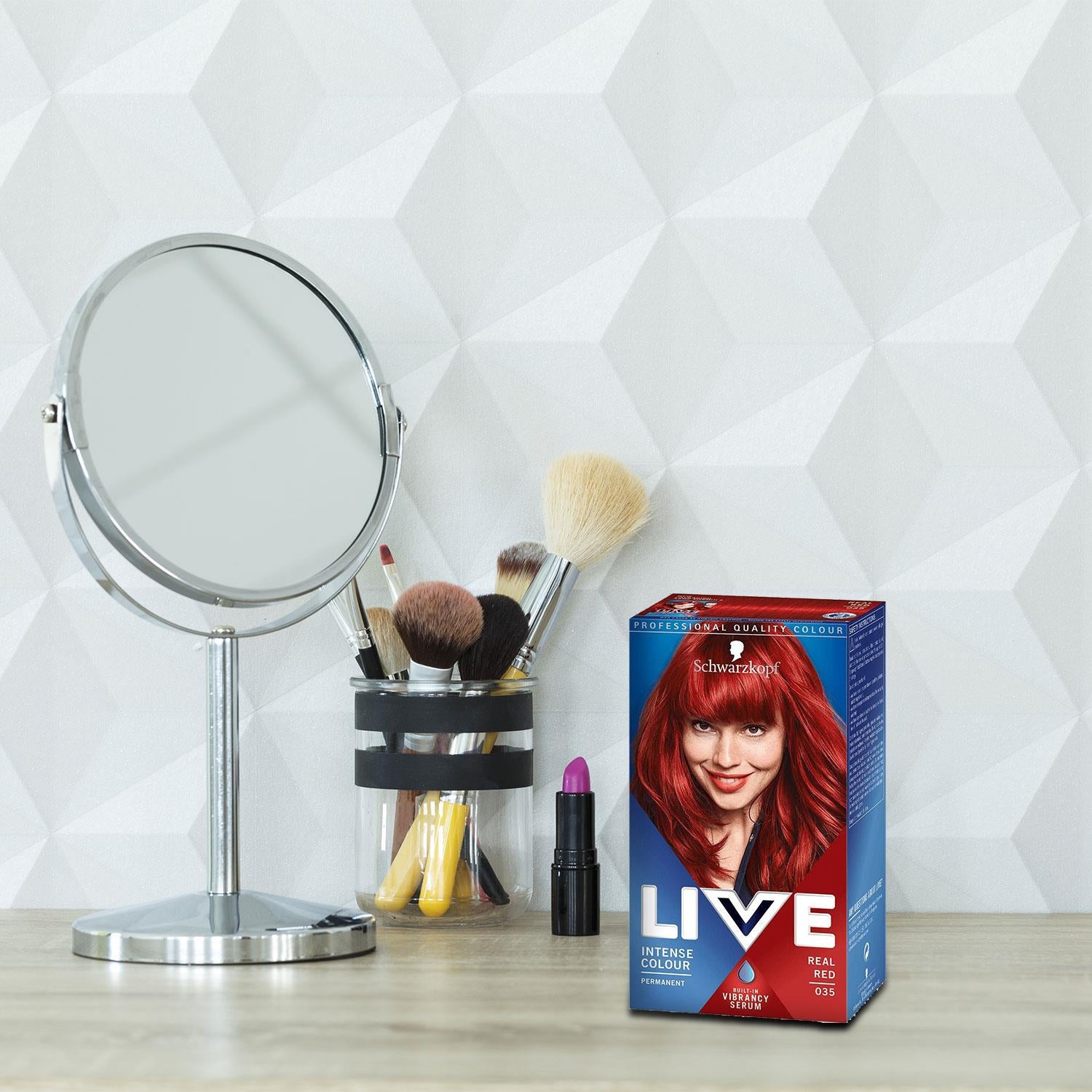 Live Intense Colour Permanent Hair Dye, 035 Real Red
