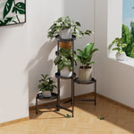 5-tier Foldable Iron Plant Stand Multi-layer Freestanding Flower Rack For Indoor & Outdoor Use