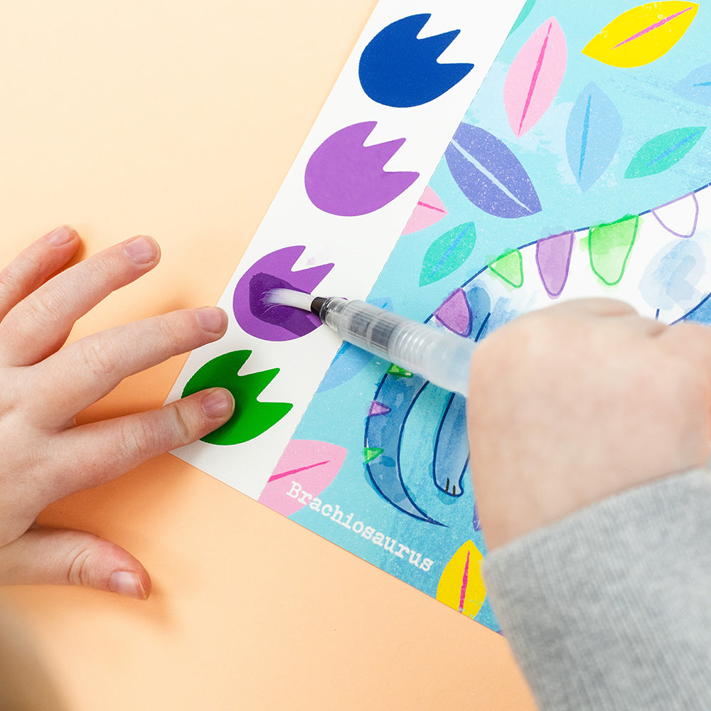 Paint-a-picture Set (Dinosaurs) - 16-page Dinosaur Painting Book