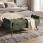 Modern Upholstered Storage Bench | Green