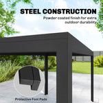 Outsunny Garden Dining Set With Umbrella Hole For 6 People, Black