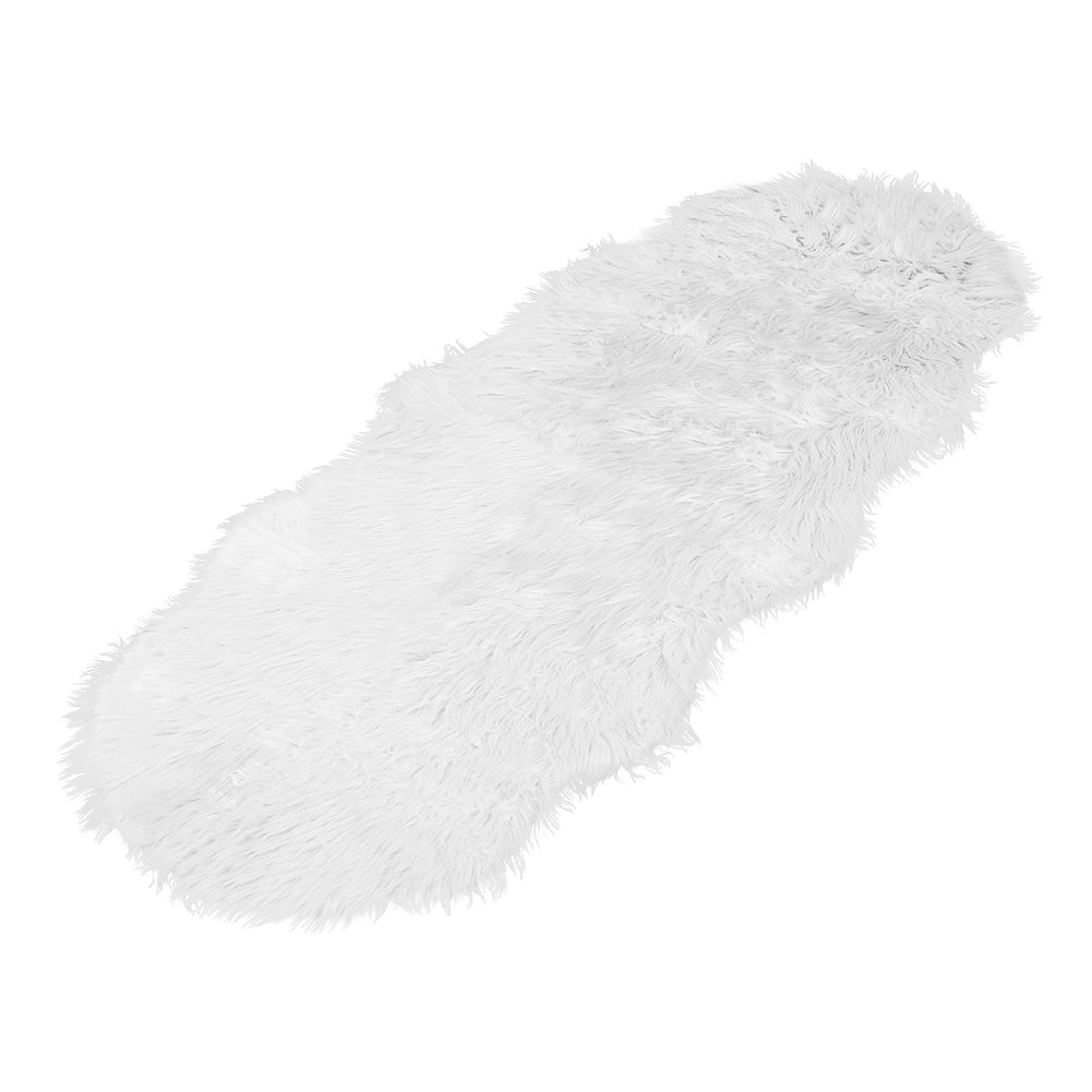 Faux Fur Sheepskin Rug | White