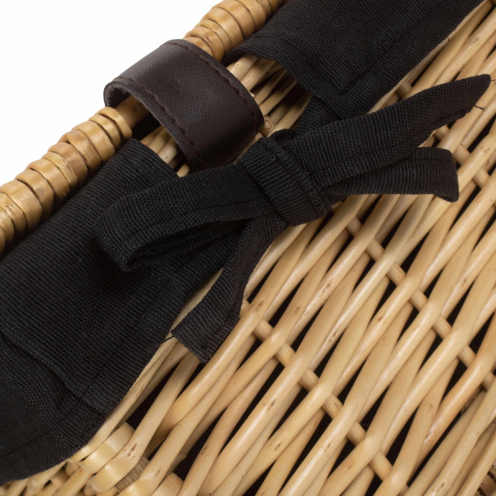 Wicker 36cm Picnic Basket | Black