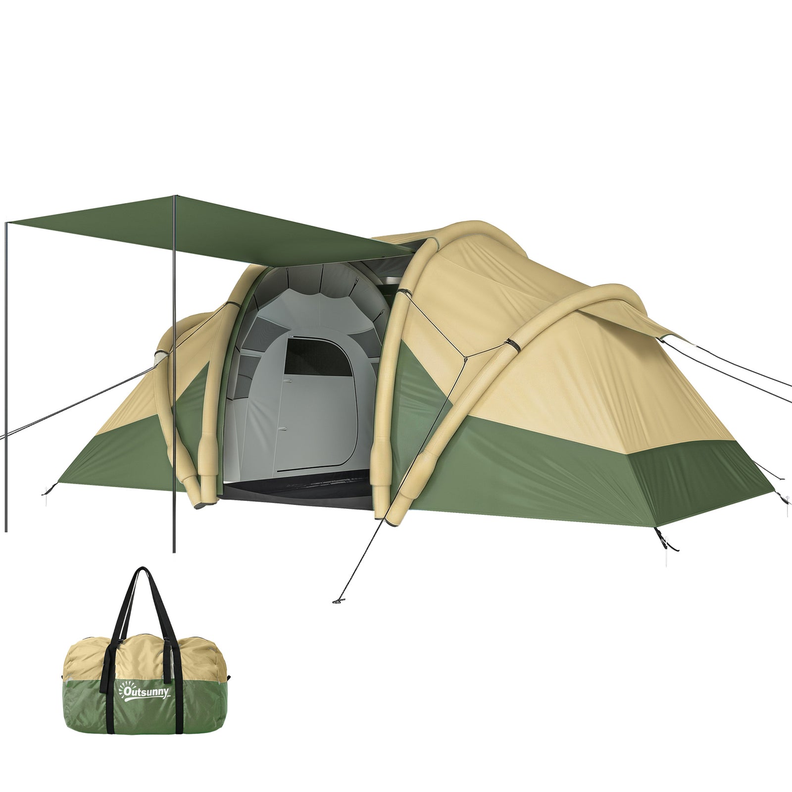 Inflatable Tent 3000mm Waterproof For 4 Person, Green | Green
