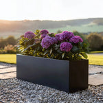Zinc Galvanised Trough Planter | 70cm x 24cm x 24cm | Matte Black