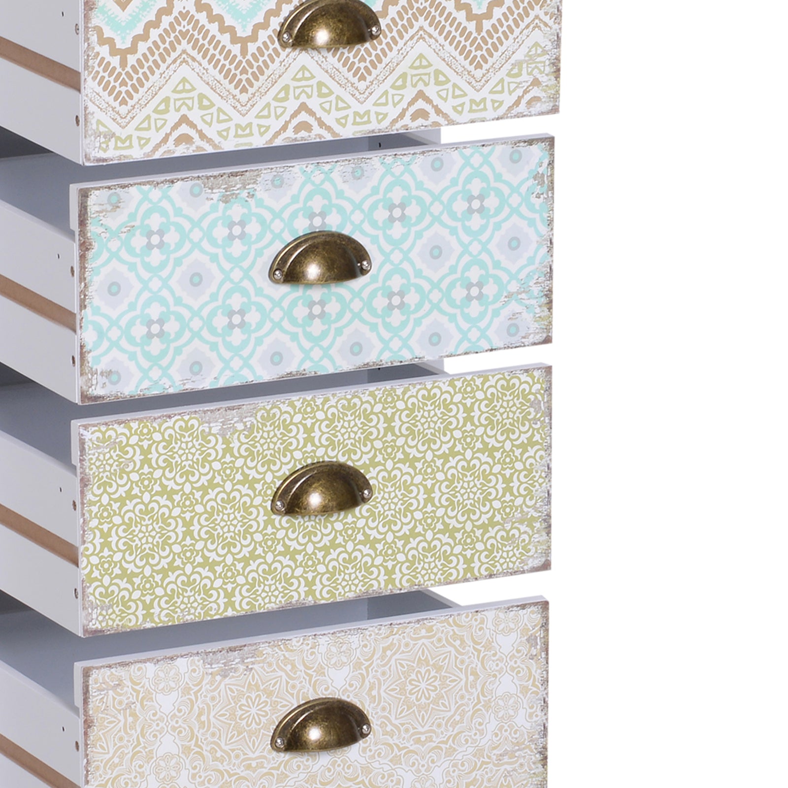 Storage Chest Unit Dresser 5 Drawer Retro Style Wood