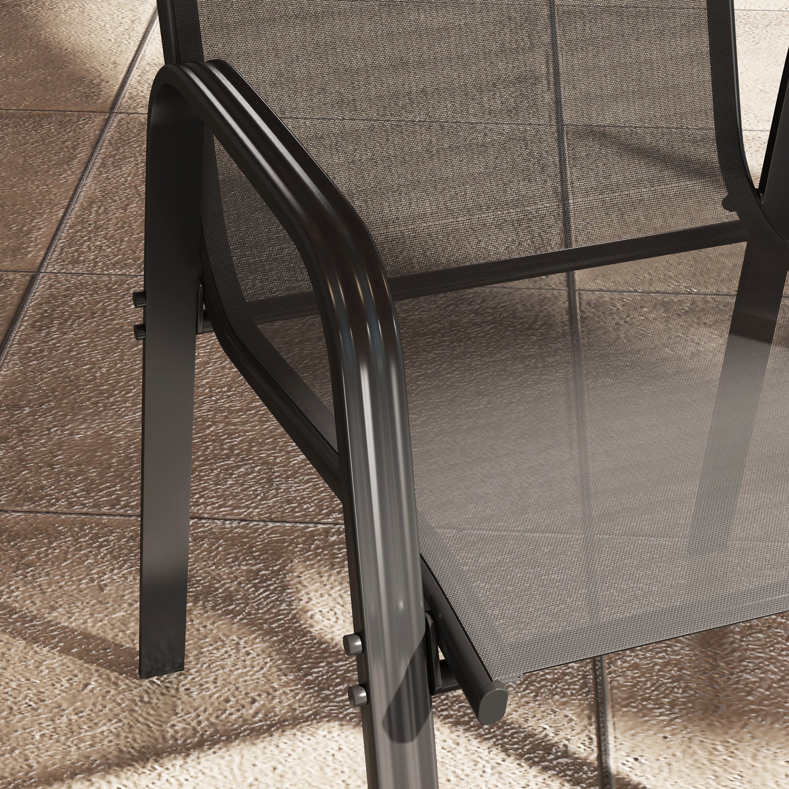 Set Of 4 Garden Dining Chair Set Outdoor With High Back