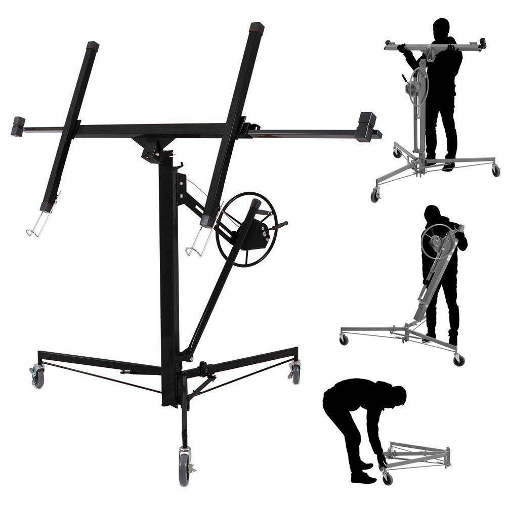 11ft Drywall Lifter With Rolling Casters Panel Hoist | Black
