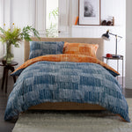Matches Teal & Tangerine Printed Cotton Rich 200 Thread Count Reversible Duvet Cover Set | King | Multi Colour