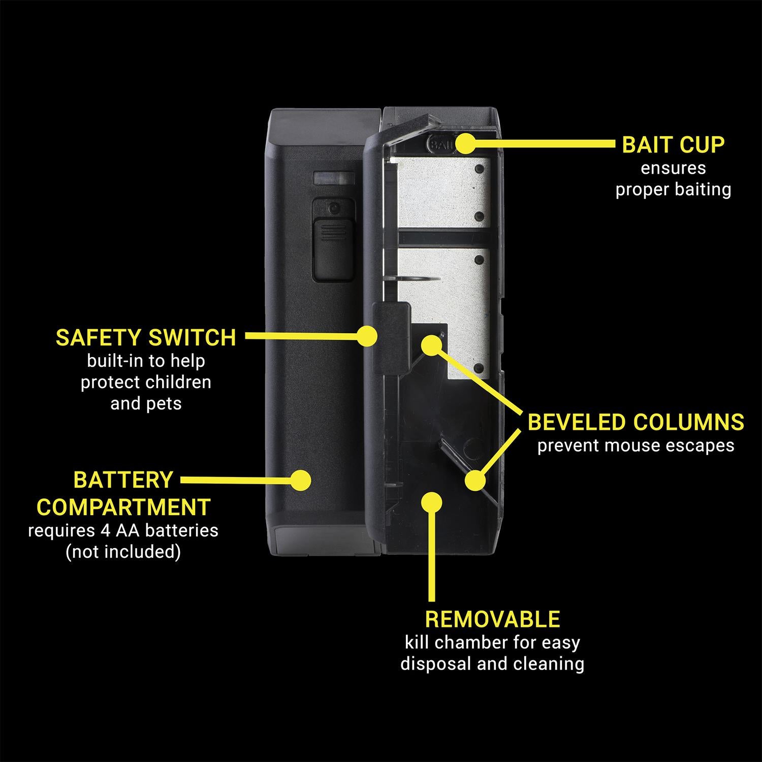 Electronic Mouse Trap Reusable Rodent Control Indoor Use