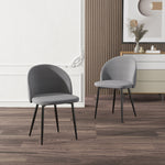 2 Pieces Modern Upholstered Fabric Bucket Seat Dining Chairs