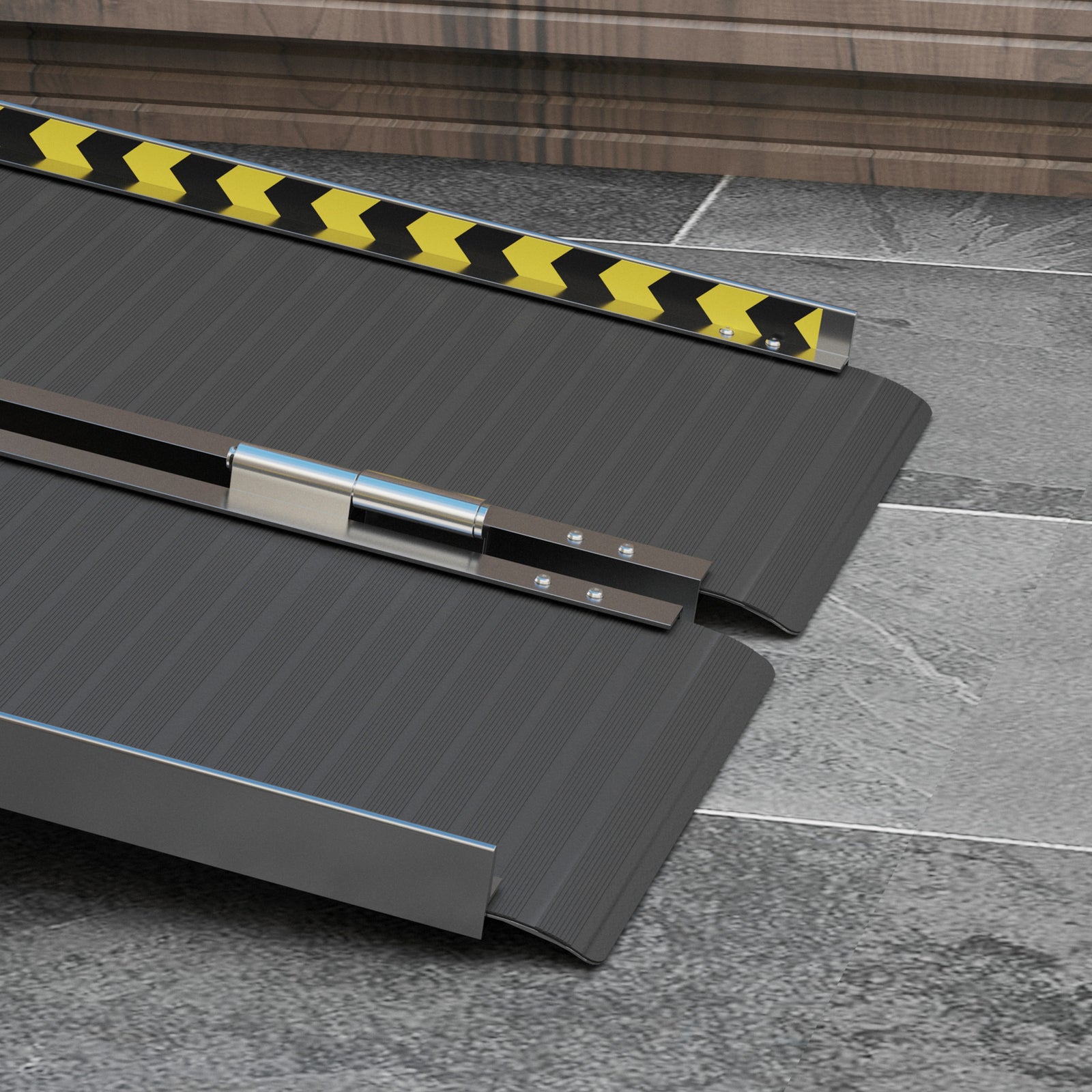 Folding Aluminium Wheelchair Ramp For Home | Medium | Black