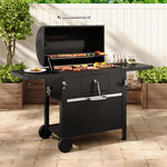 Outdoor Carbon Steel Grill With Smoke Stack