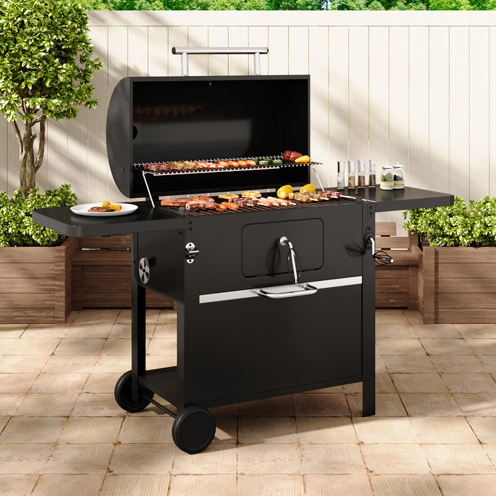 Outdoor Carbon Steel Grill With Smoke Stack
