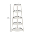 Modern 5-tier Wooden Ladder Corner Bookshelf Home Display Shelf Unit