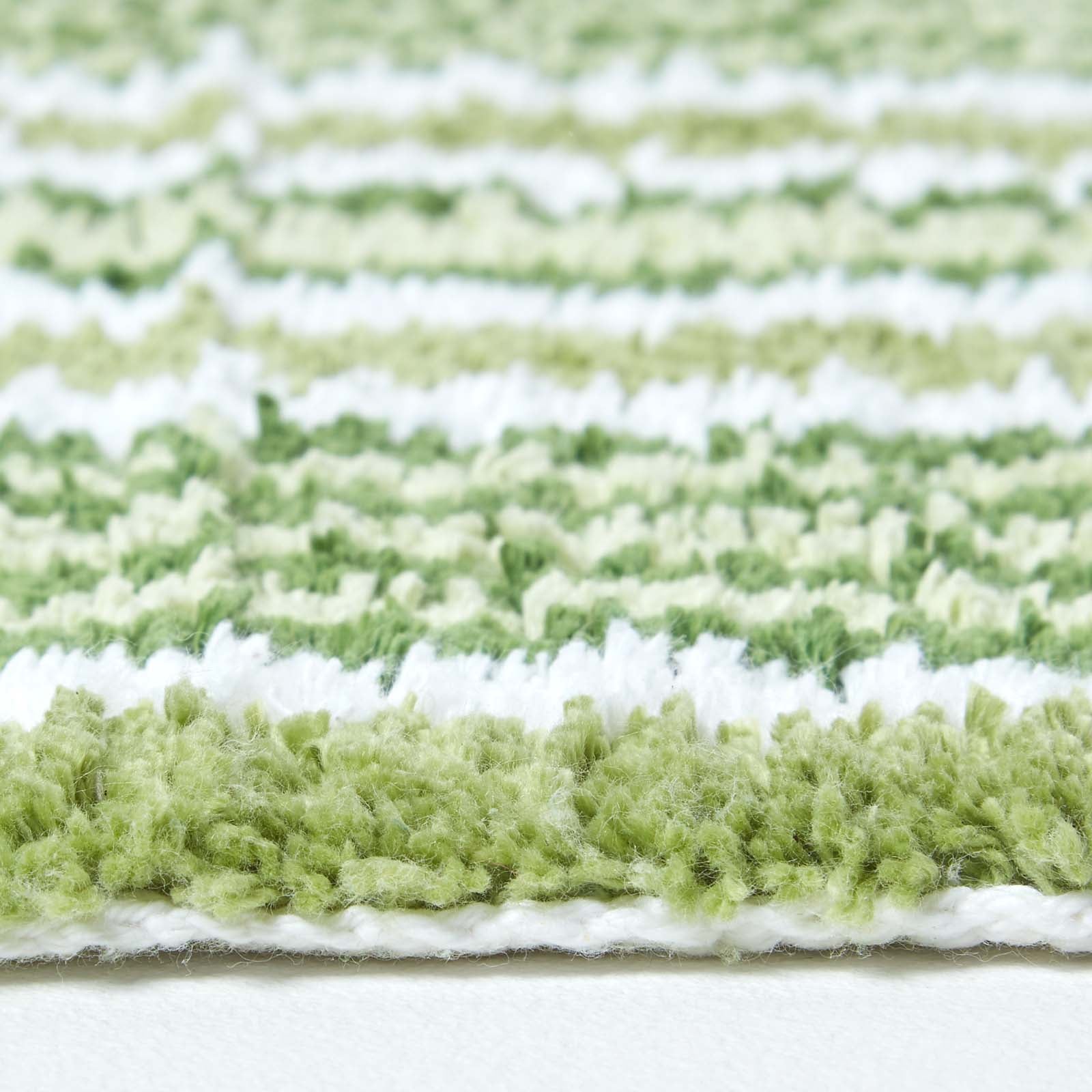 Handloomed Striped Cotton Bath Mat | 40 x 60cm | Green