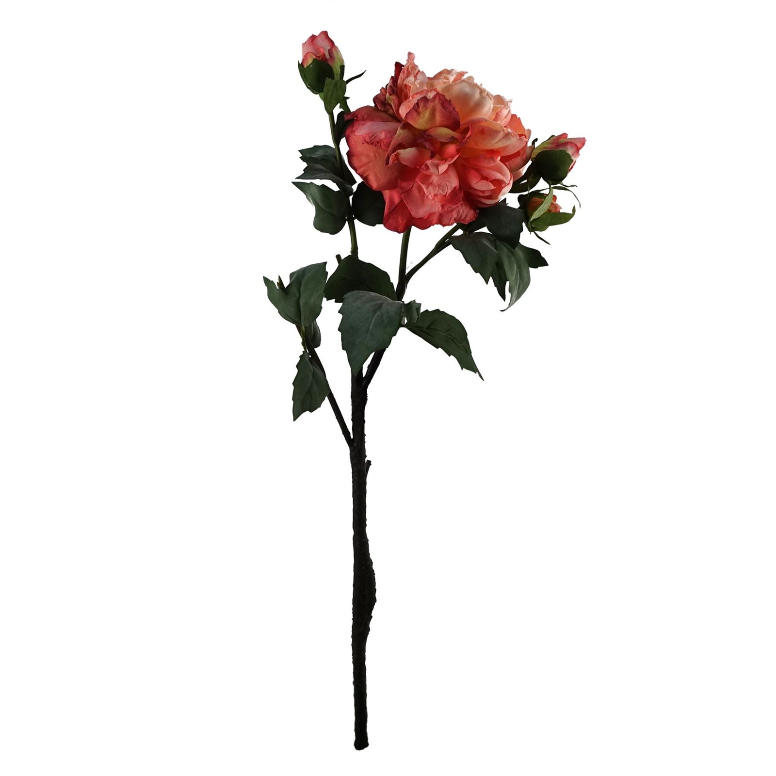 6 X 60cm Peony Artificial Flower Pink 6 Flowers 18 Buds