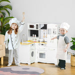 Kids Kitchen Playset W/ Full Accessories - White