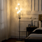Modern Floor Lamp With K9 Crystal Shade 5 Light | One Size | Silver