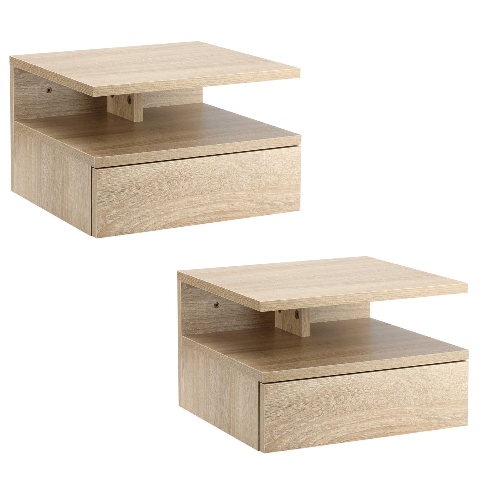 Nightstand Set Of 2, Wall Mounted Bedside Cabinet | Set of 2 | Yellow