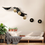 Cat Wall Furniture W/ Curved Platforms, Scratching Posts - Brown