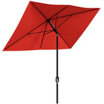 2 X 3(m) Garden Parasol Rectangular Market Umbrella W/ Crank