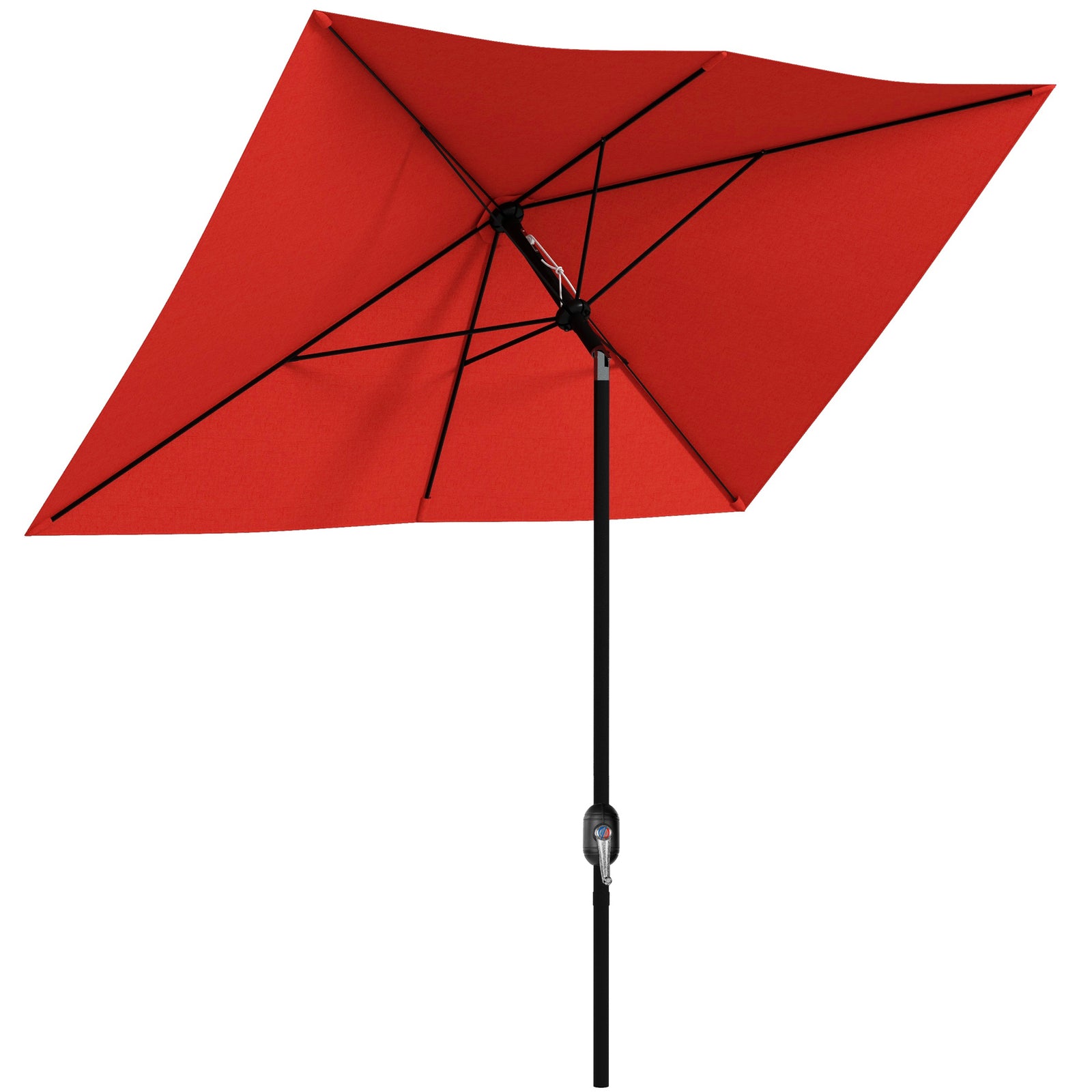 2 X 3(m) Garden Parasol Rectangular Market Umbrella W/ Crank