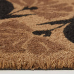 HOMESCAPES Stripe Flowers Coir Doormat, 40 X 60cm