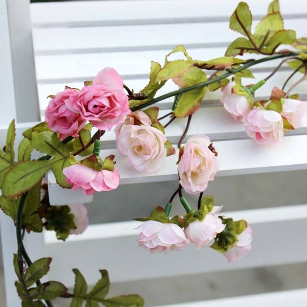 7ft Light Pink Artificial Rose Vine Hanging Flower Garland