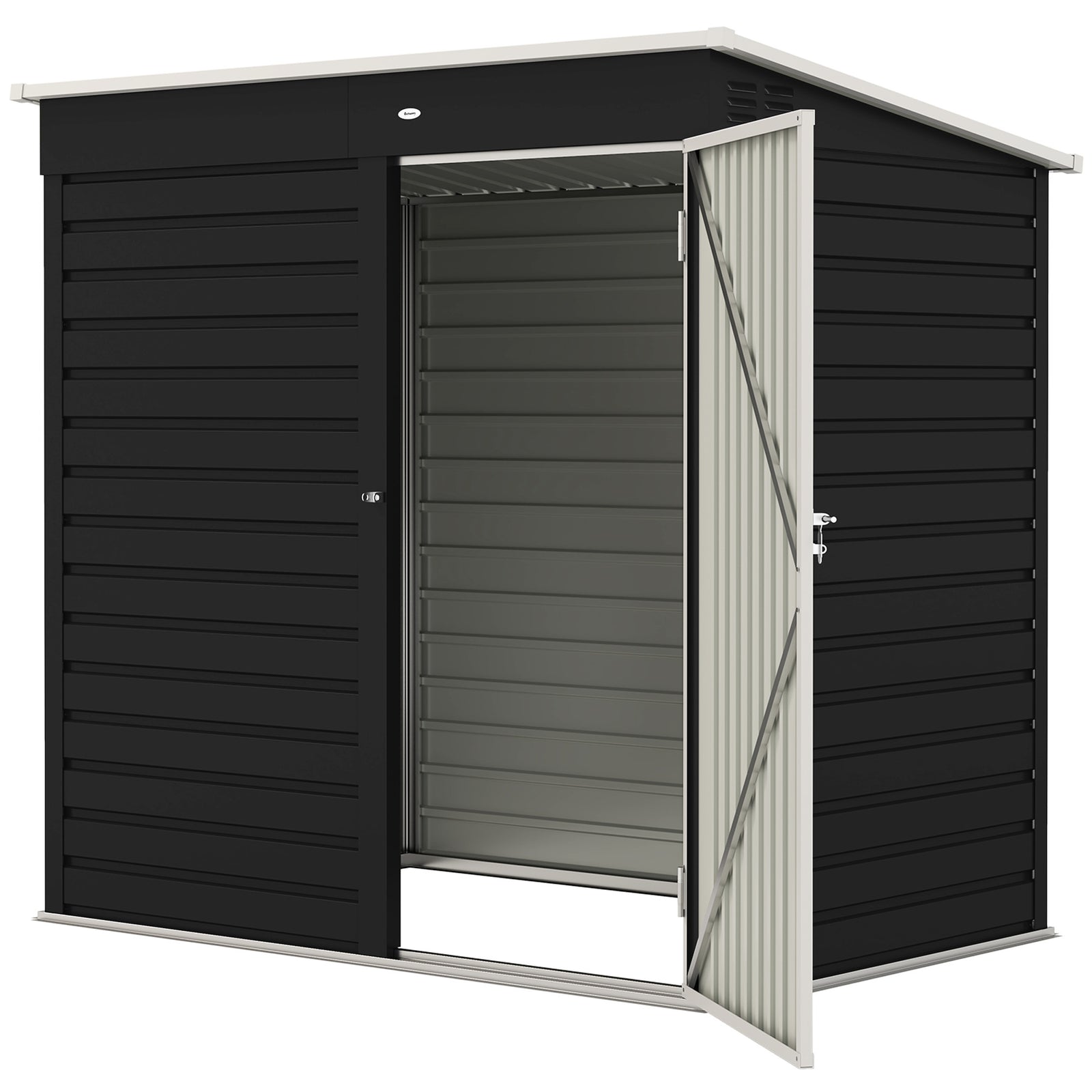 6 X 4ft Metal Garden Shed W/ Lockable Door