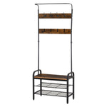 Industrial Coat Rack Stand With 8 Hooks Hangers Storage