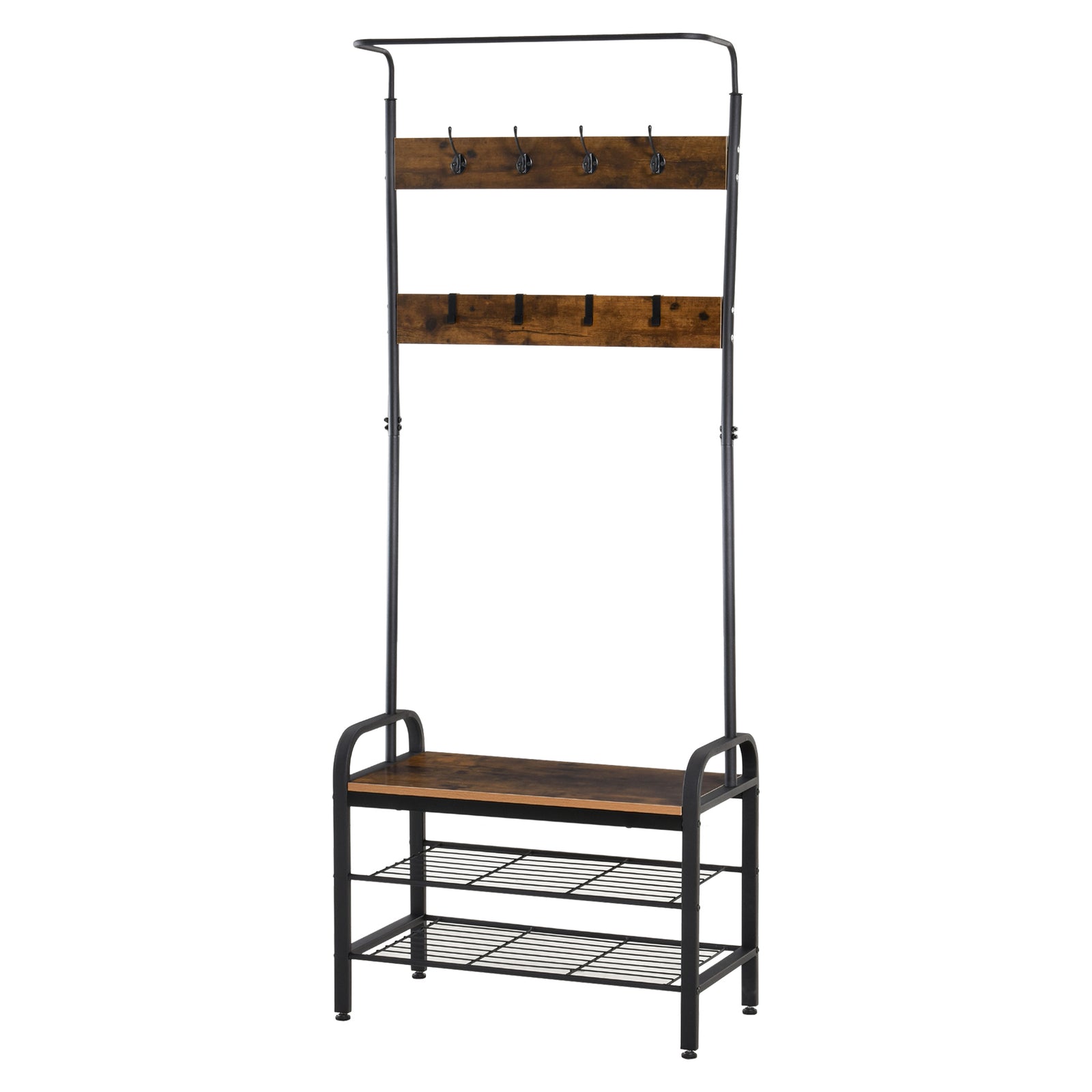 Industrial Coat Rack Stand With 8 Hooks Hangers Storage