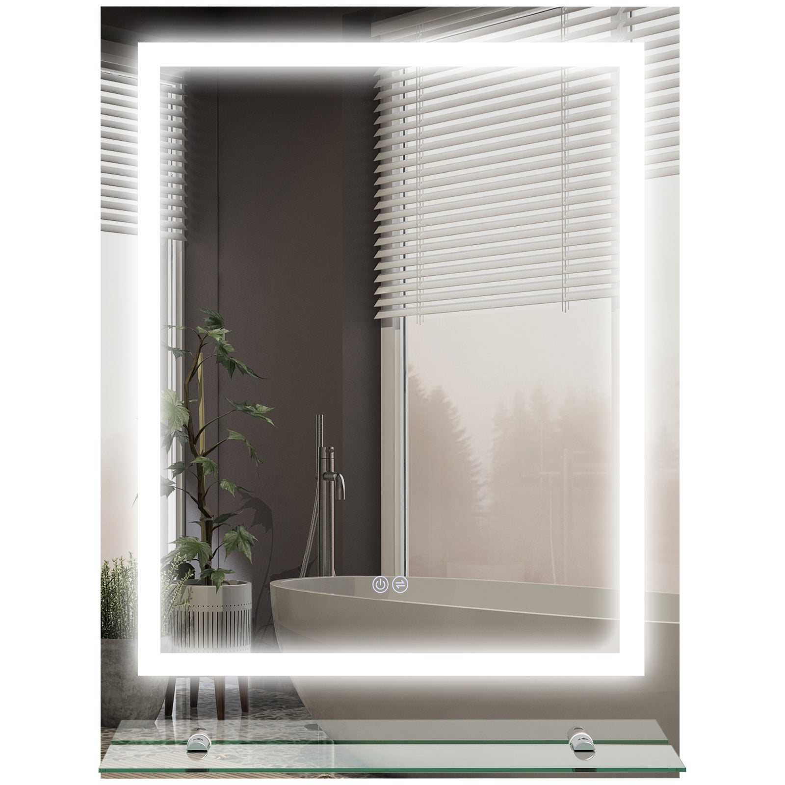 70x50/80x60cm Dimmable Bathroom Mirror Defogging Film | Large | Silver