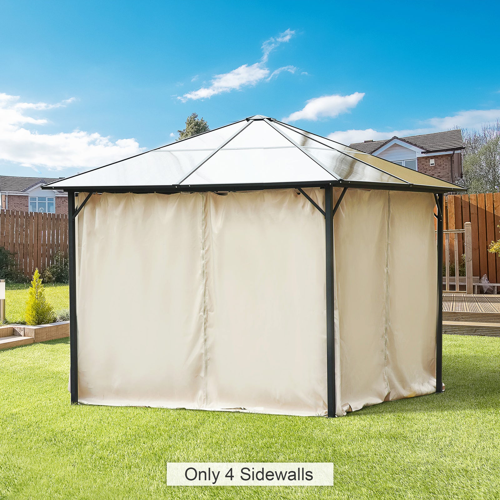 4pcs 3 X 4(m) Universal Pergola Curtain Kit W/hooks C-ring | Cream