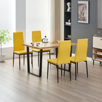 Stylish Colorado Dining Table Set With 4 Emily Faux Leather Chairs | Mustard