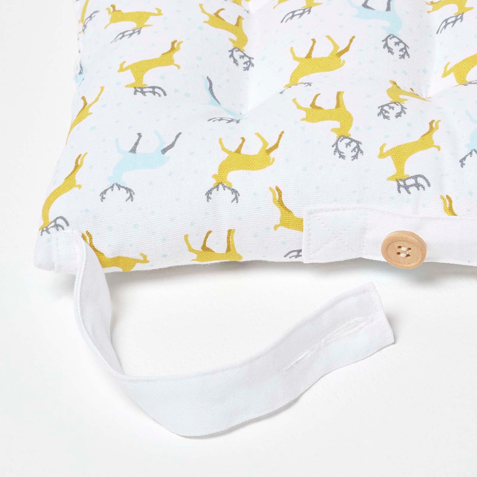 Christmas Seat Pad With Straps 100% Cotton 40 x 40cm | 40cm x 40cm | Grey