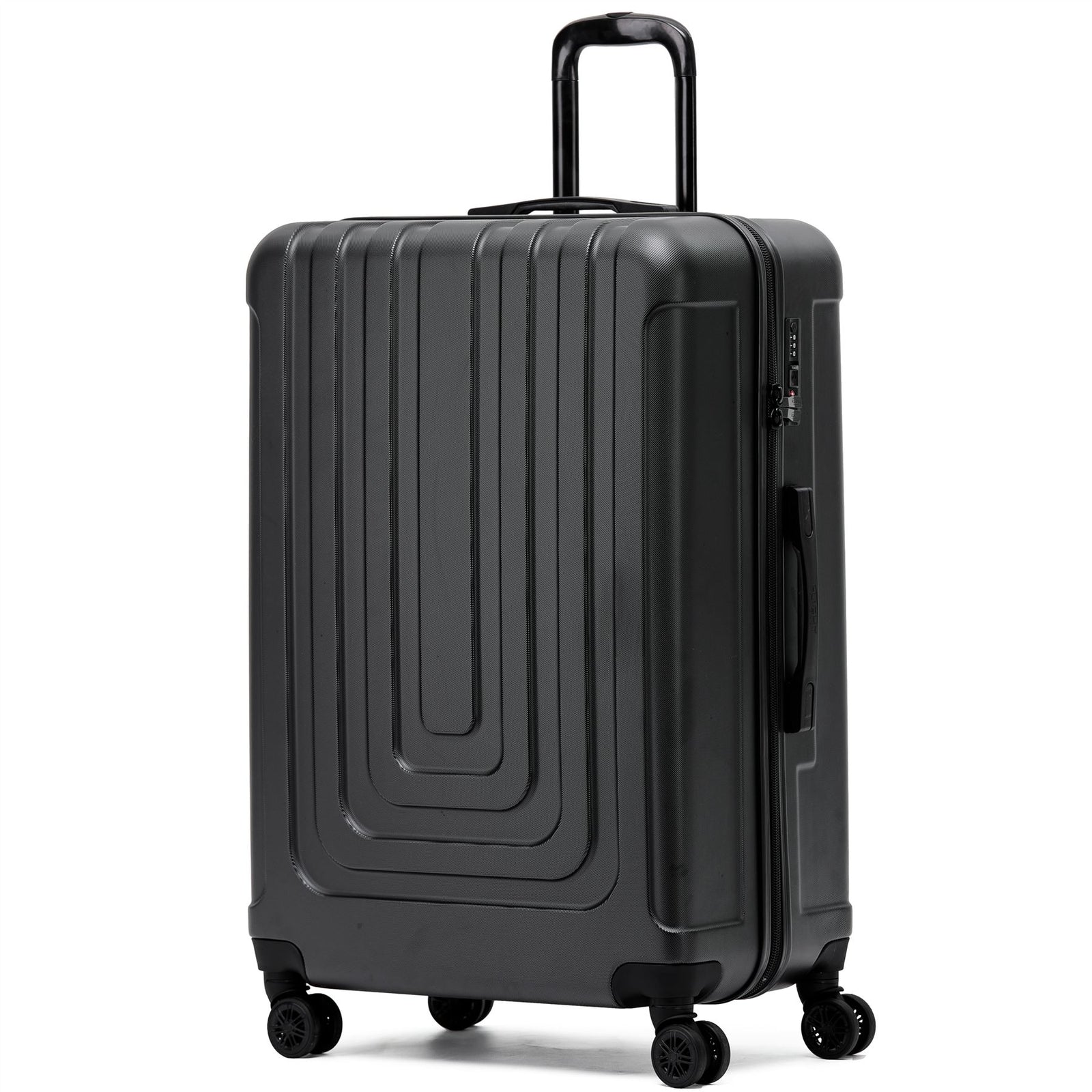 Medium 26" Hard Shell Check In Suitcase 8 Spinner Wheels Hold Luggage | Medium | Black