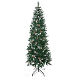 6' Snow Artificial Christmas Tree Holiday Home Décor With Pine Cones | 6ft | Green