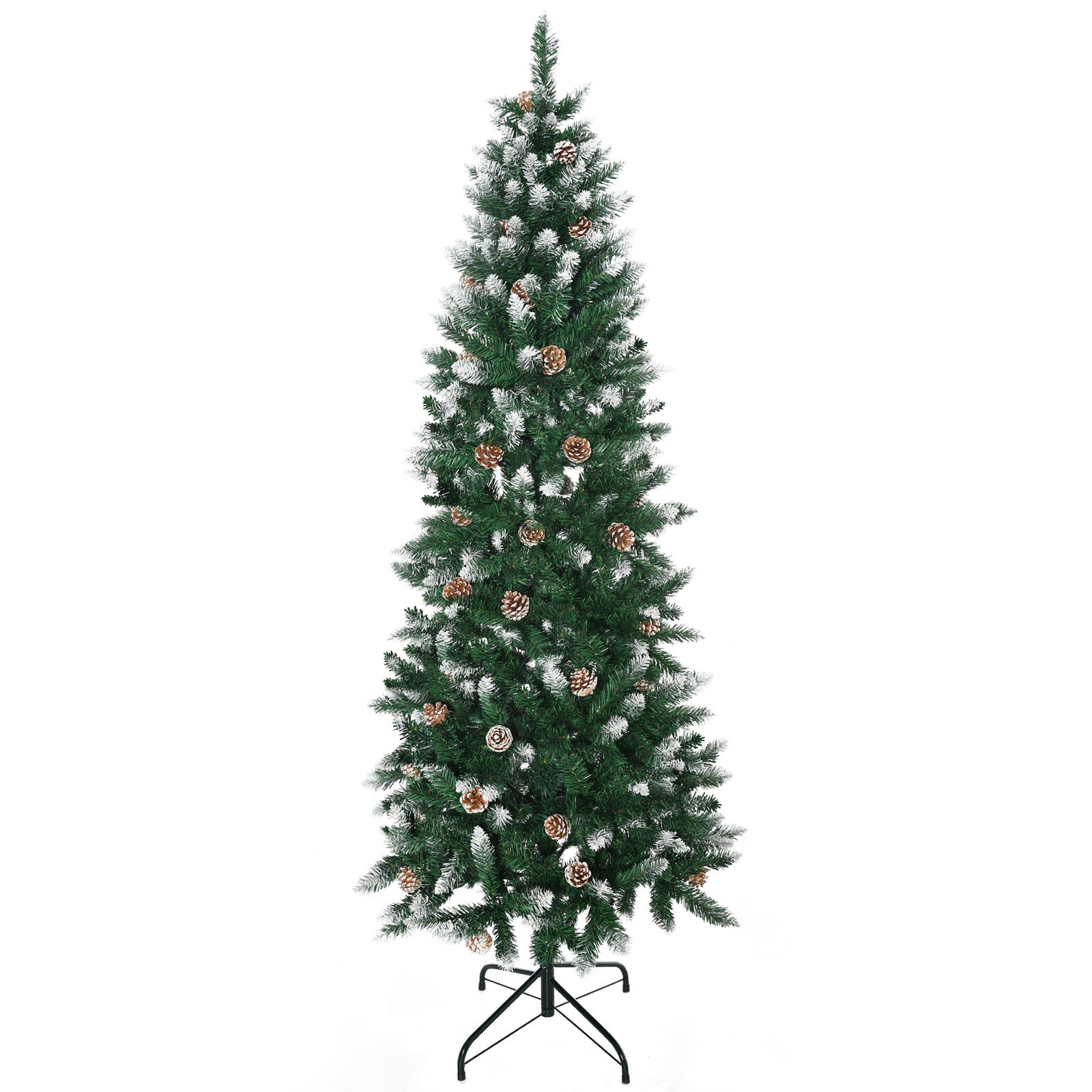 6' Snow Artificial Christmas Tree Holiday Home Décor With Pine Cones | 6ft | Green