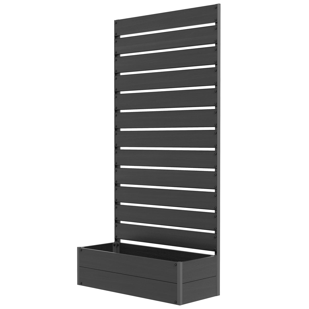 Outsunny Raised Garden Bed With Trellis Standing Patio Planter Box Black