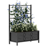 Raised Bed With Trellis, Galvanised Planter Box, Black